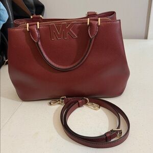 Michael Kors Red Leather Satchel